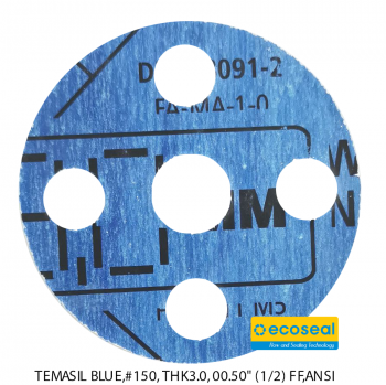 Cutting gasket TEMASIL BLUE,#150, THK3.0, 00.50" (1/2) FF,ANSI