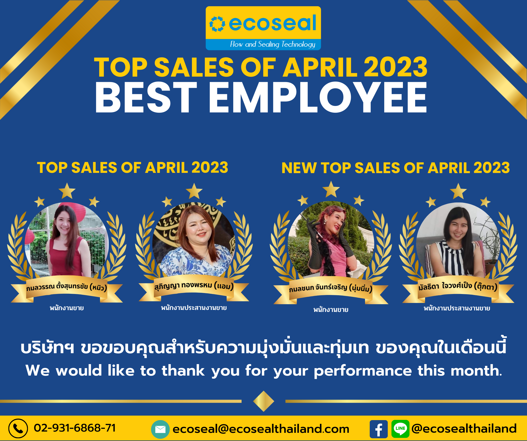 Best Employee TOP SALES OF APRIL 2023