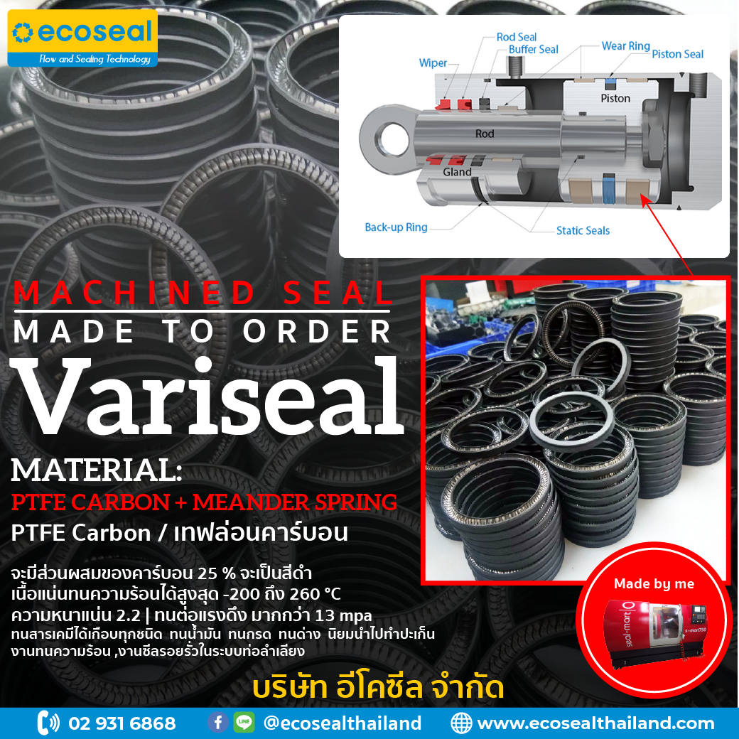 Variseal Material PTFE Carbon + Meander spring